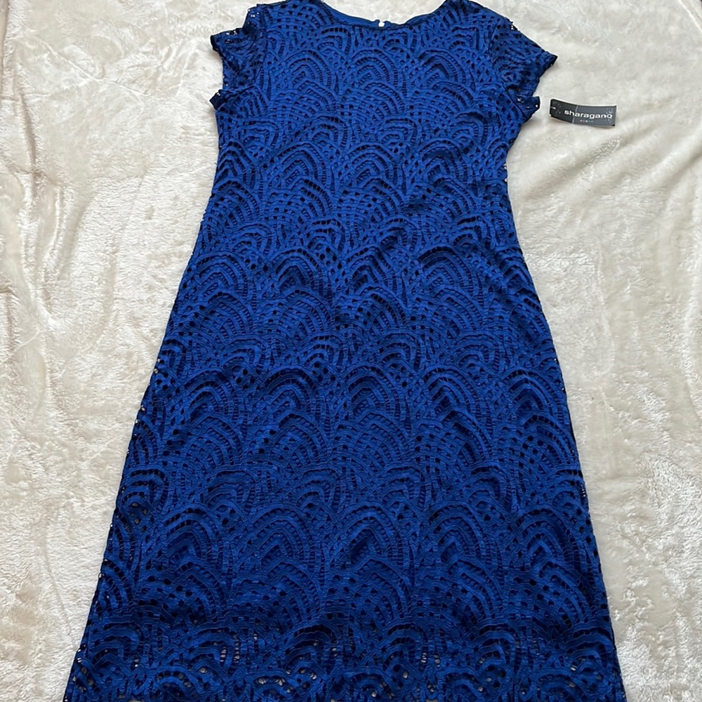 Sharagano dress new cobalt sz 14
